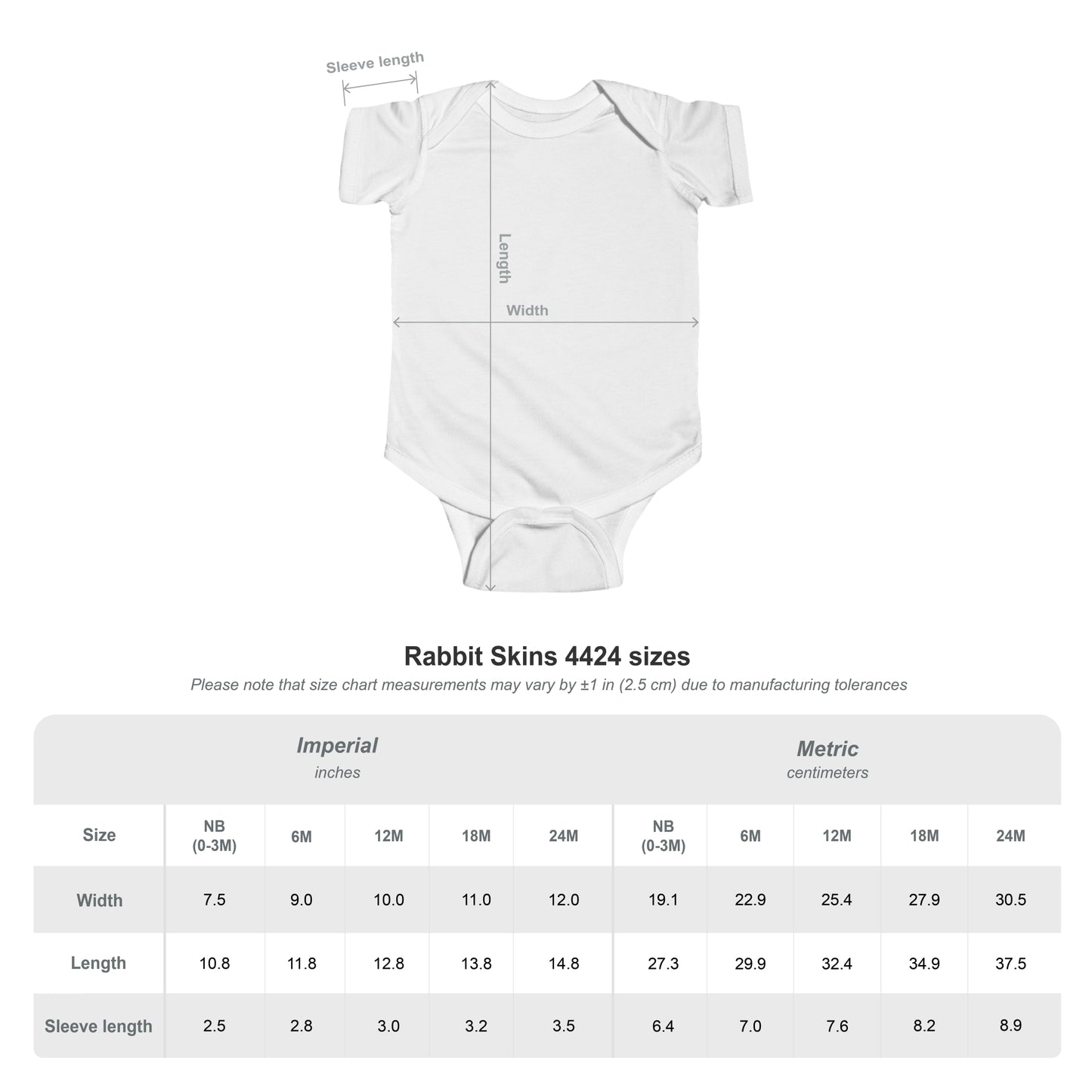 Copy of LIBERTY BABY BODYSUIT - 100% Cotton - Unisex