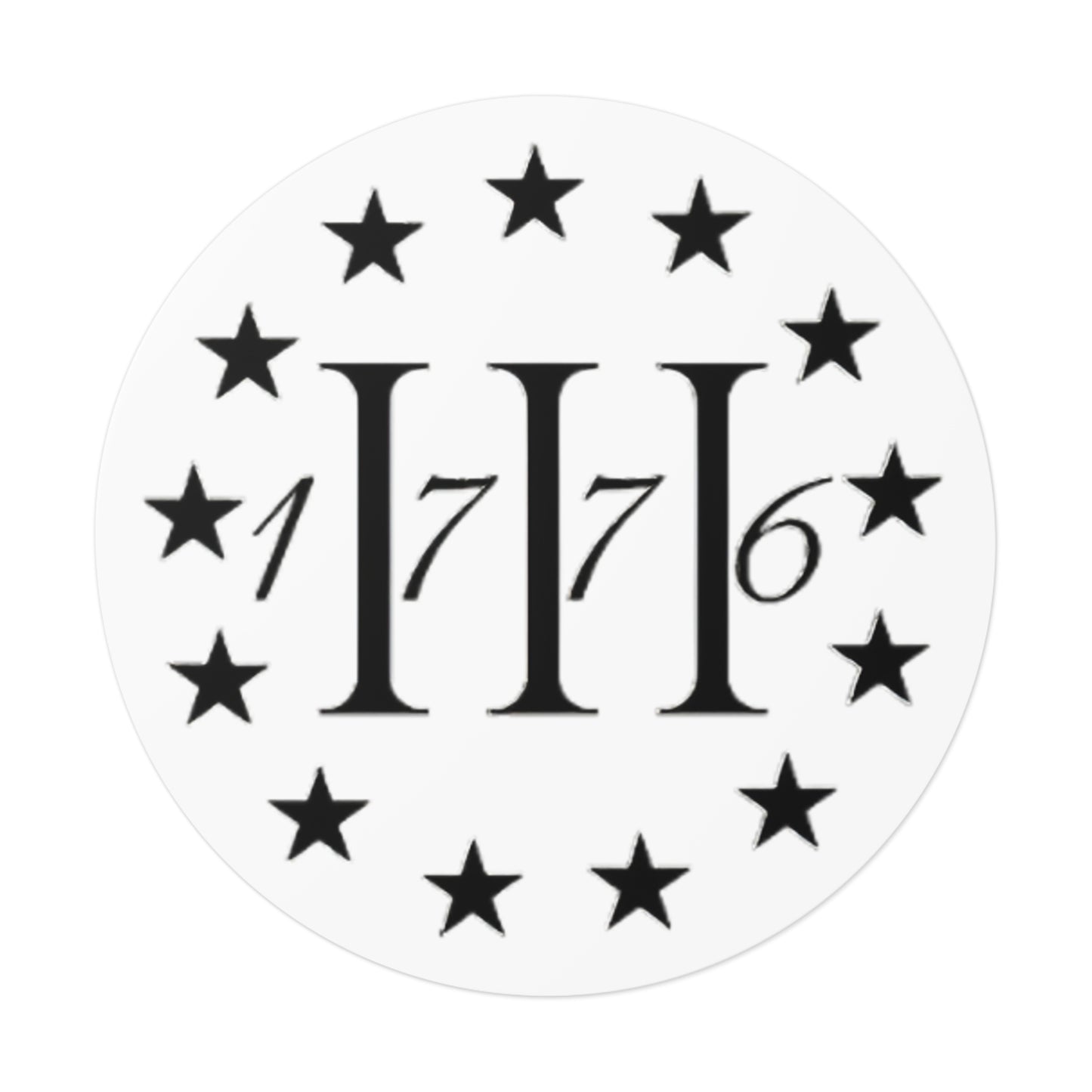 1776 - Round Vinyl Sticker