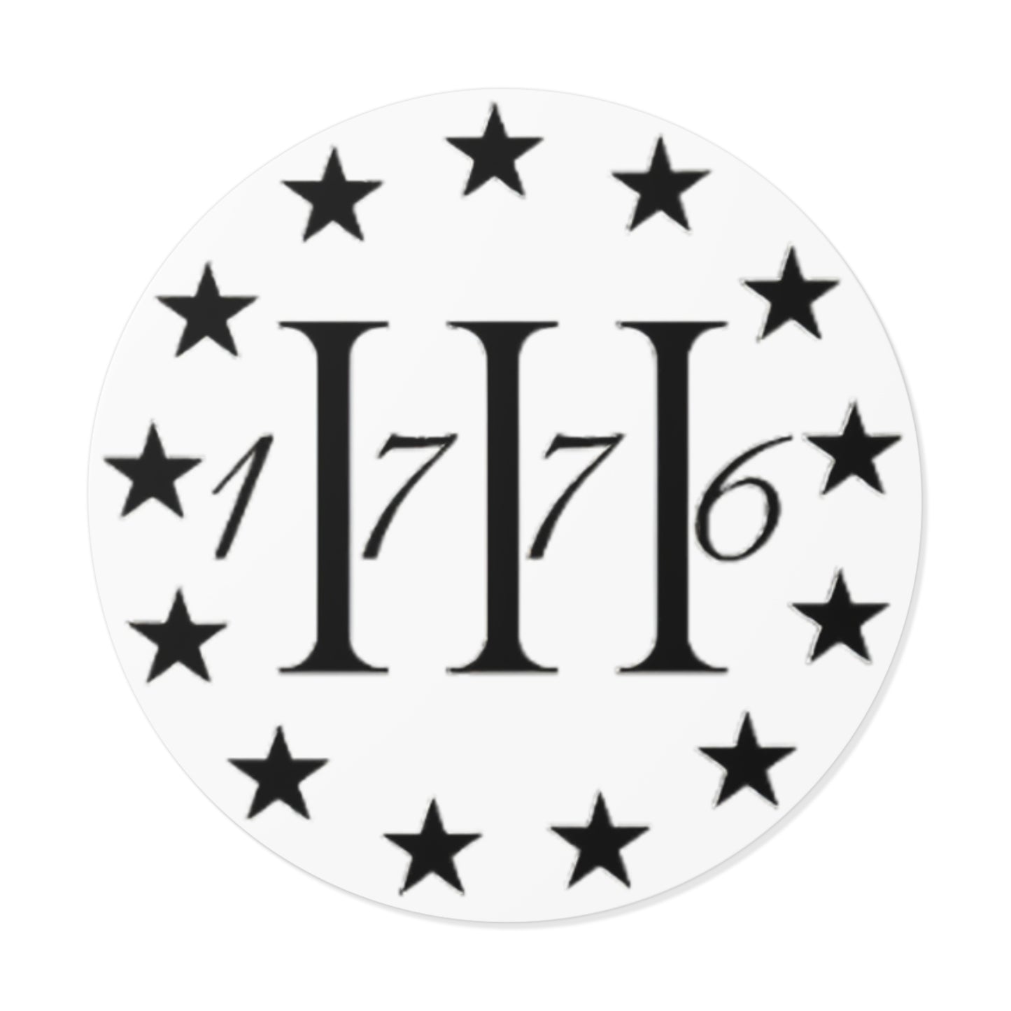 1776 - Round Vinyl Sticker