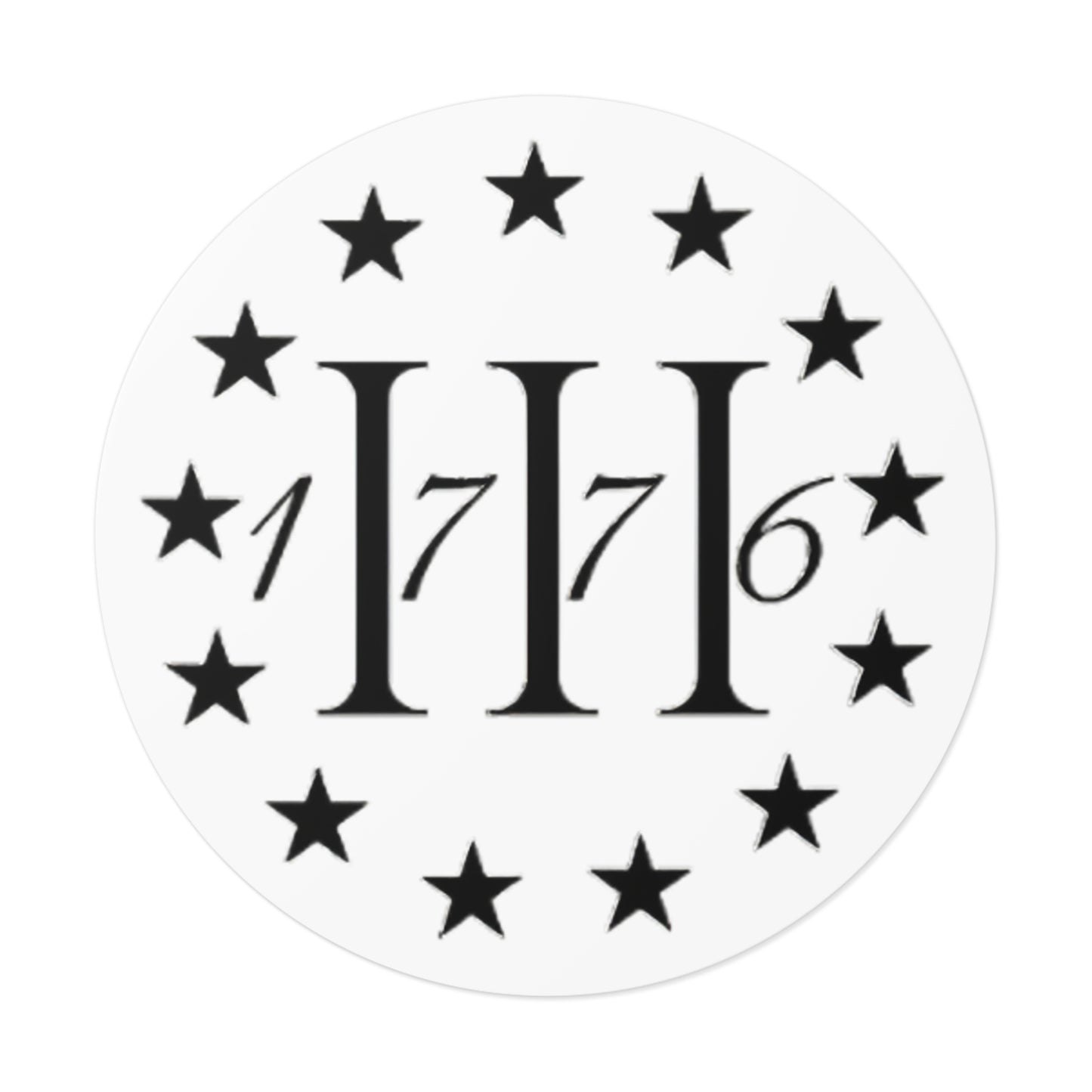 1776 - Round Vinyl Sticker